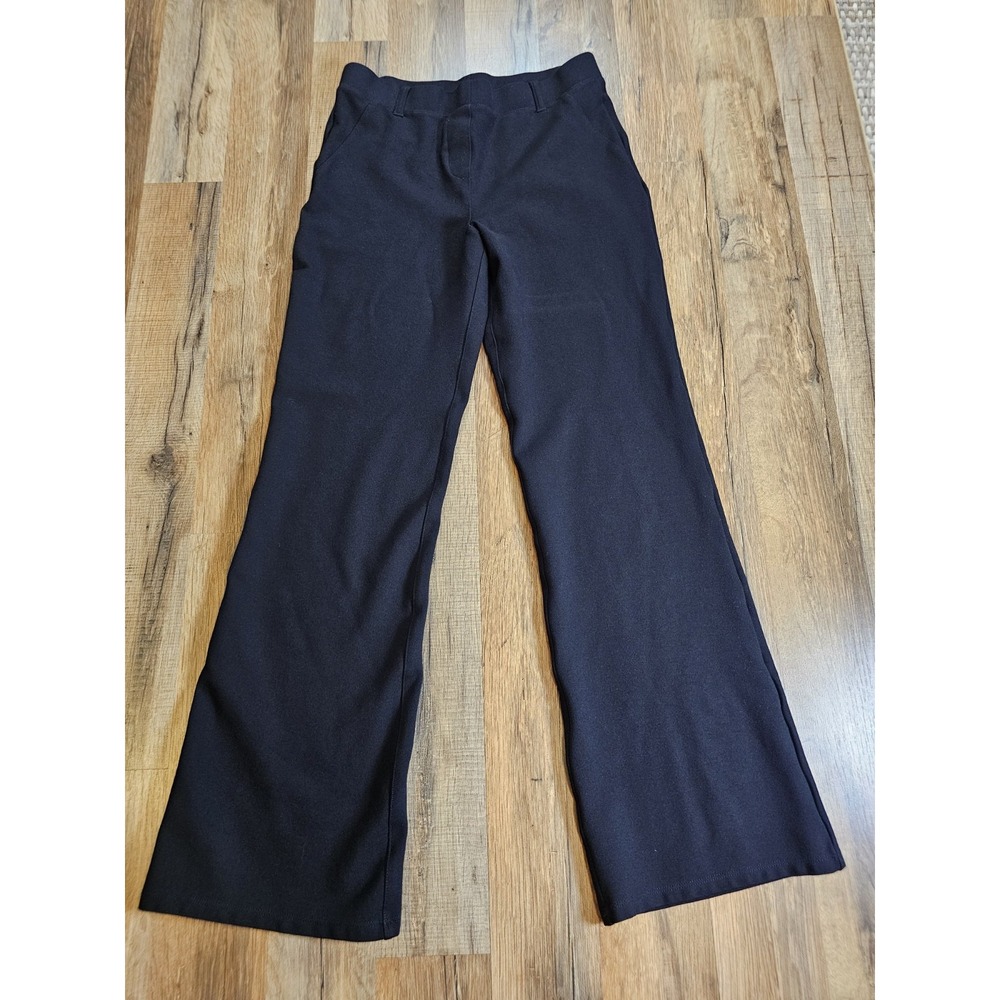 Quince Black Flare Ponte Pants Women's Size S Stretch